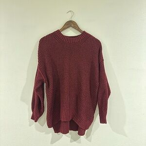 American Eagle Outfitters Burgundy Crew Neck Sweater